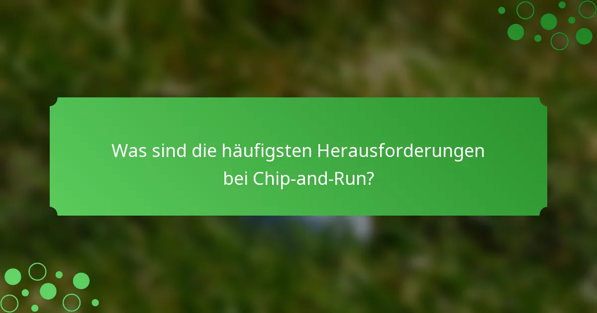 Was sind die häufigsten Herausforderungen bei Chip-and-Run?